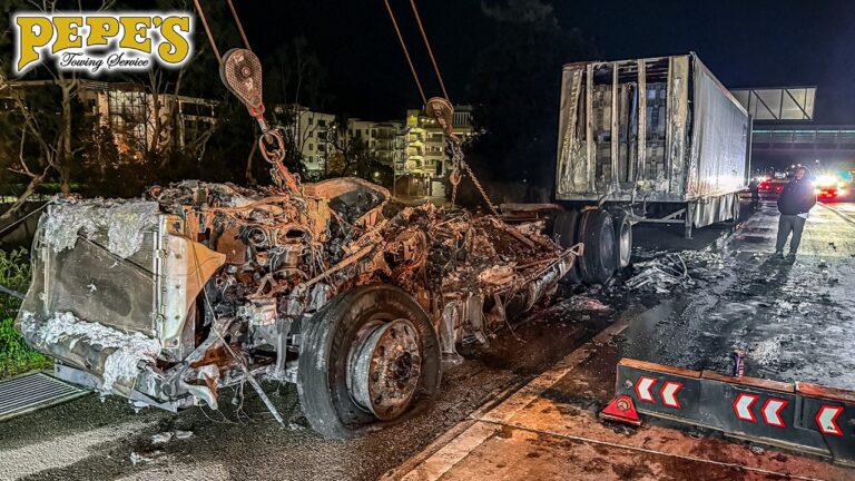 Semi BURNED to Ashes After Catching Fire on Freeway! Semi BURNED to Ashes After Catching Fire on Freeway!