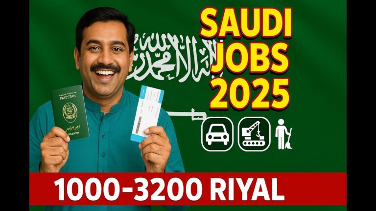 Saudi Arabia Jobs 2025 for Pakistanis | 1000 to 3200 Riyal Salary | Free Visa & Jobs Details Urdu