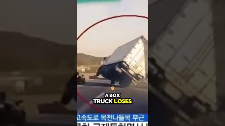 Box Truck Nearly Flips on Highway—Driver Saves It on Two Wheels! 😱💪