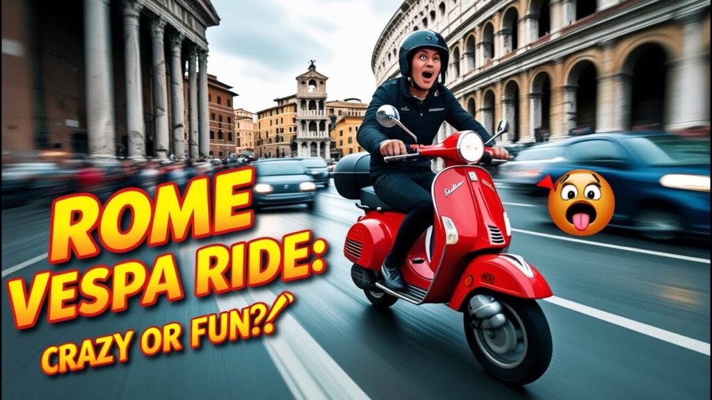 Driving a Vespa Through Rome: The Wildest Ride of Your Life!#VespaRome #RomeTravel #scooteradventure