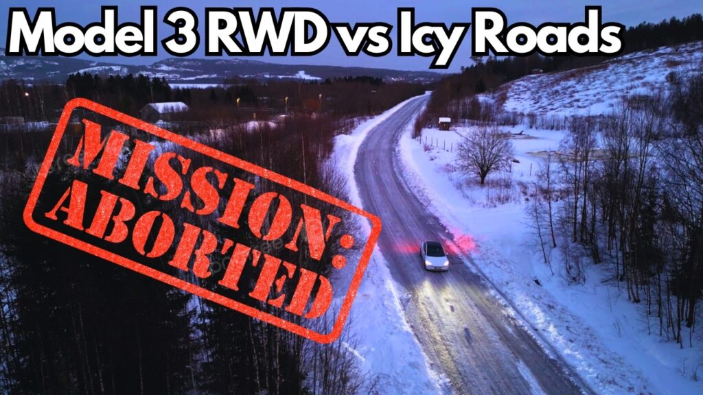 Testing the Tesla Model 3 RWD on Ice – It didn’t go as planned!